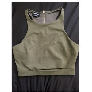 Bebe brand new olive green cutout crop top 💚